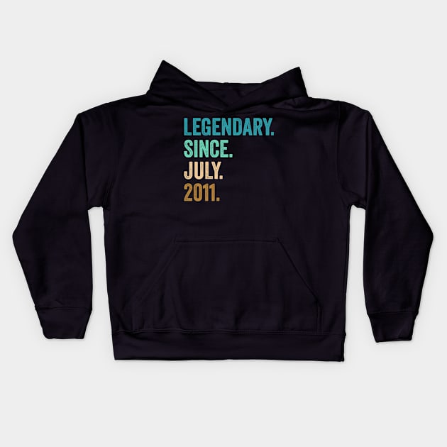 11 Years Old Legendary Since July 2011 11th Birthday Kids Hoodie by tobzz